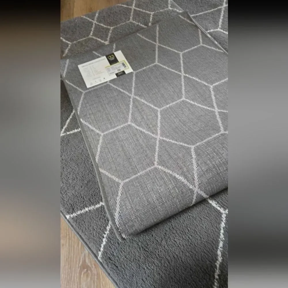Geometric Gray Area Rug Runner Home Area House Run Long Carpet